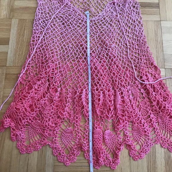 Majora Pink Ombre Crochet Poncho - OS - Picture 5 of 8